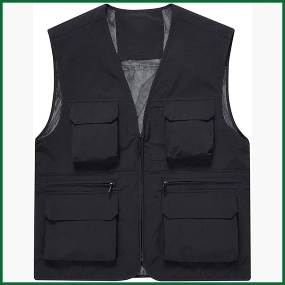 Lightweight Polyester Utility Vest with Multi Poc… - image 1